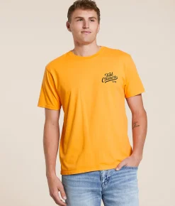 Tops|Graphic T-Shirts | Tail Chasers Club Shotcha T-Shirt Mock Orange