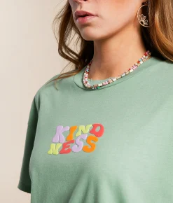 Tops | Modish Rebel Showing Kindness Oversized T-Shirt Grayed Jade
