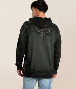 Affliction Shredded Dusk Reversible Thermal Hoodie Deep Depths Black Best