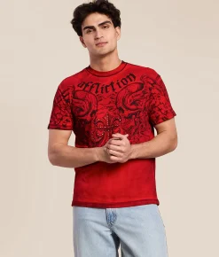 Affliction Shredded Dusk T-Shirt Affliction Red Online
