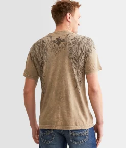 Affliction Shredded Talons T-Shirt Timber Wolf Lava Wash Online