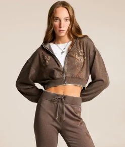 Tops | Affliction Shred Fest Heathered Hoodie Taupe