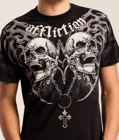 Affliction Shred Fest T-Shirt Black Lava Wash Online