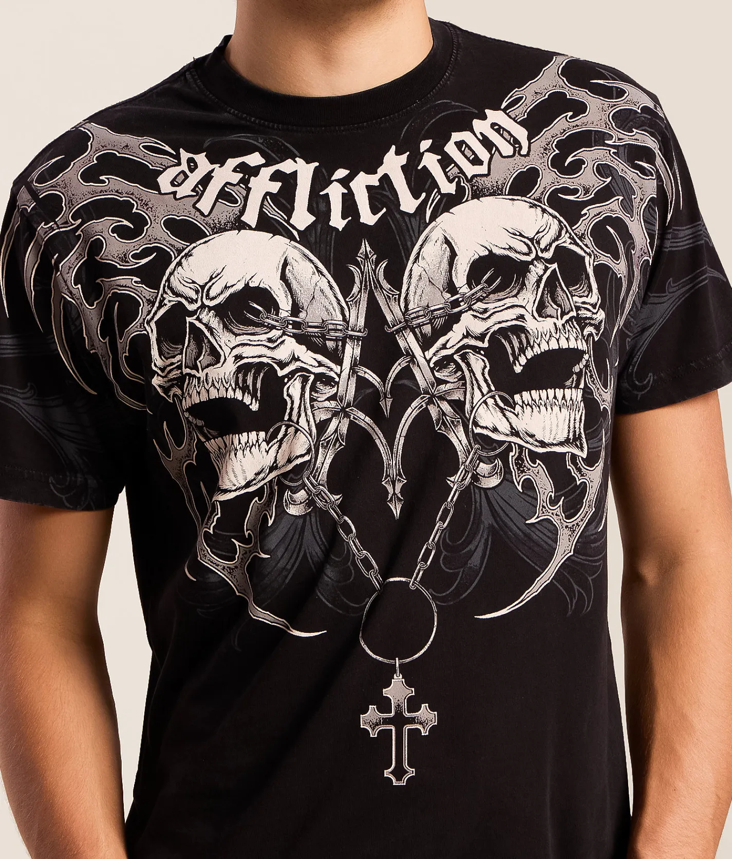 Affliction Shred Fest T-Shirt Black Lava Wash Online