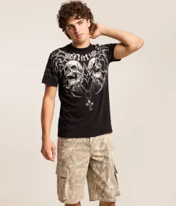 Affliction Shred Fest T-Shirt Black Lava Wash Online