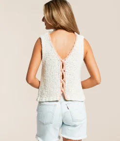 Tops | Free People Sicily Sweater Tank Top Ivory Combo