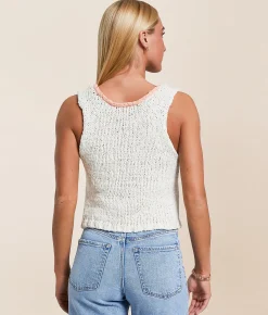 Tops | Free People Sicily Sweater Tank Top Ivory Combo