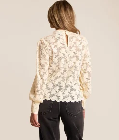 Tops | Daytrip Side Tie Lace Top Cream