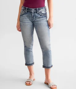 Rock Revival Sidonie Easy Mid-Rise Cuffed Stretch Capri Jean Sidonie EC202 Outlet