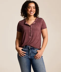 White Crow Sienna Sleek Henley Rose Brown Sale