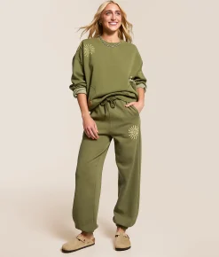 Billabong Sightseer Wave Oversized Pullover Martini Olive Hot