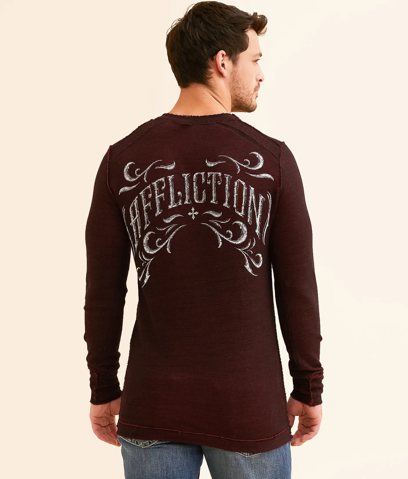 Affliction Silent Endeavor Reversible Thermal Apple Red Black Best