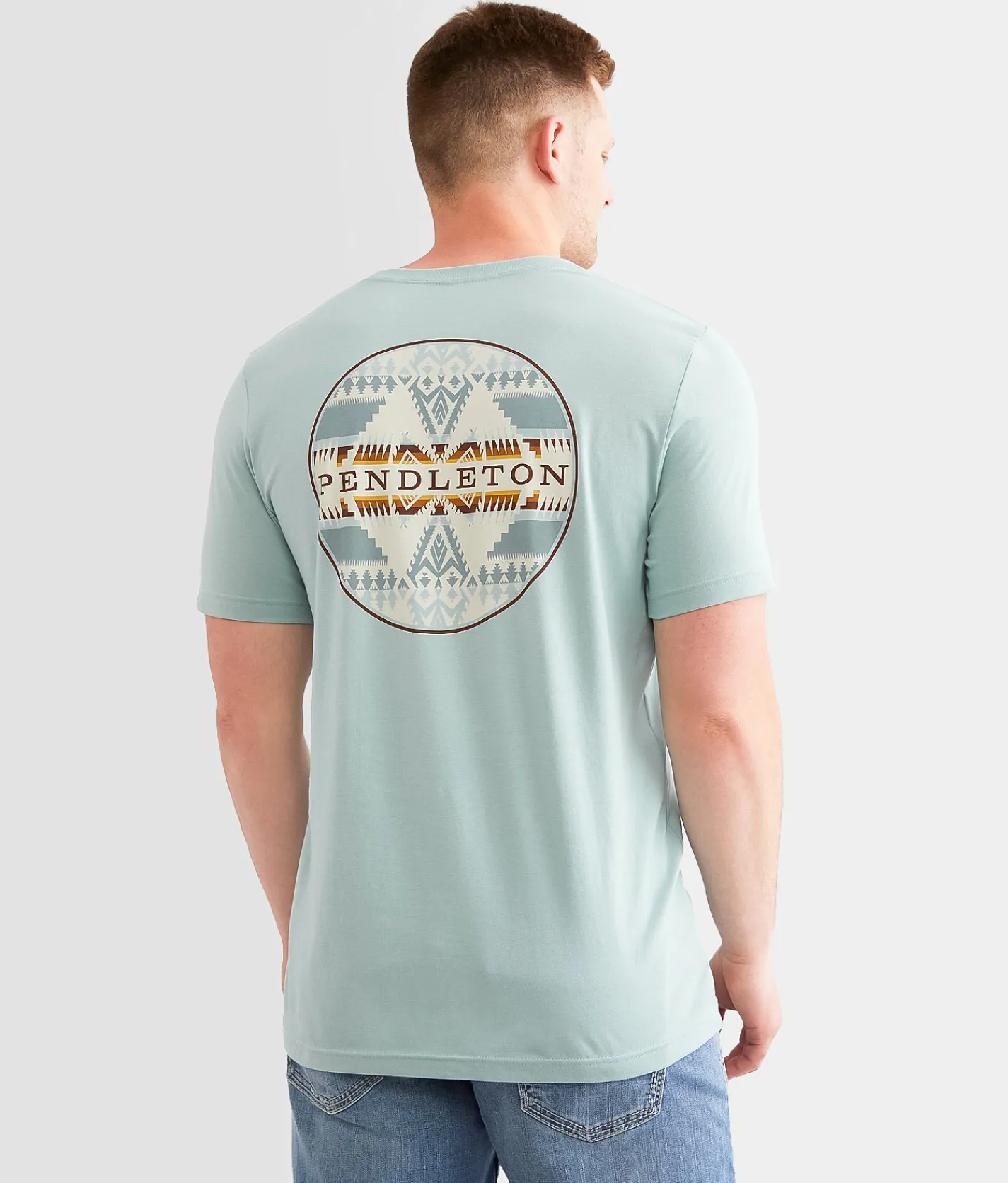 Pendleton Silver Bark Circle T-Shirt Dusty Blue New
