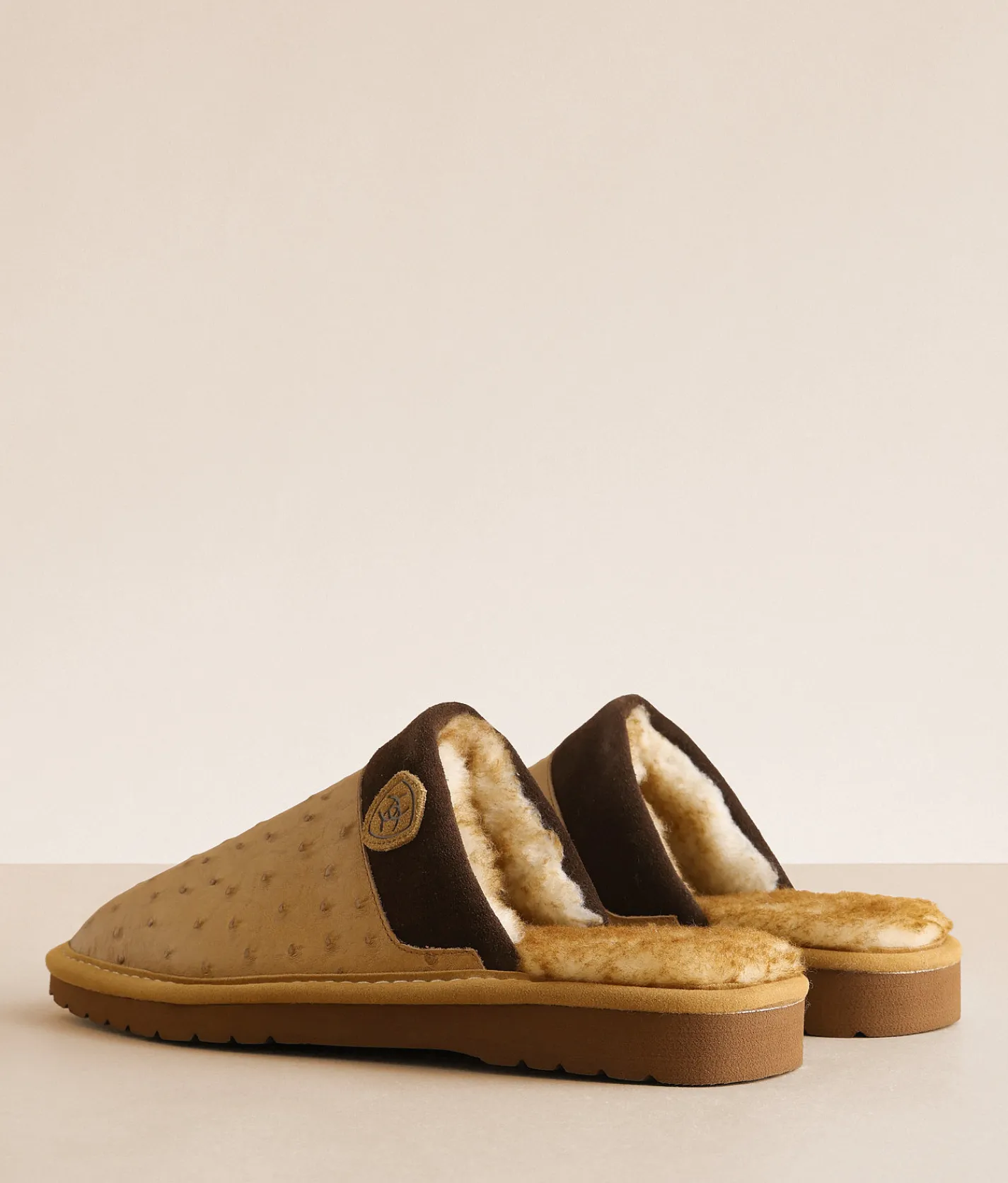 Shoes | Ariat Silversmith Exotic Leather Slipper Ostrich Tan