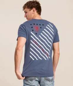 Tops|Graphic T-Shirts | Ariat Simple Bias Flag T-Shirt Grisalle