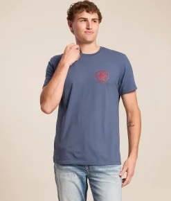 Tops|Graphic T-Shirts | Ariat Simple Bias Flag T-Shirt Grisalle