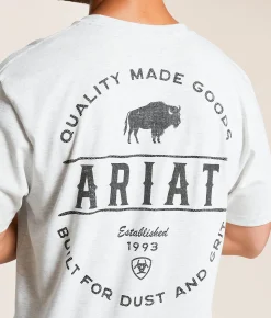 Ariat Simple Canvas Bison T-Shirt Ash Sale