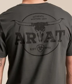 Tops|Graphic T-Shirts | Ariat Simple Longhorn T-Shirt Dark Shadow
