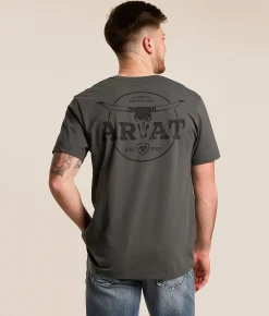 Tops|Graphic T-Shirts | Ariat Simple Longhorn T-Shirt Dark Shadow