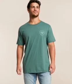 Tops|Graphic T-Shirts | Ariat Simple Wood Grain T-Shirt Silver Pine