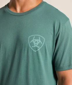 Tops|Graphic T-Shirts | Ariat Simple Wood Grain T-Shirt Silver Pine