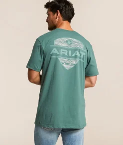Tops|Graphic T-Shirts | Ariat Simple Wood Grain T-Shirt Silver Pine