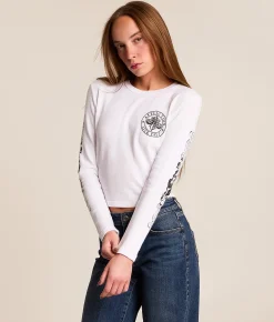 Affliction Simulation Cropped Thermal White Reactive