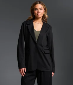 Buckle Black Single Button Blazer Black Outlet