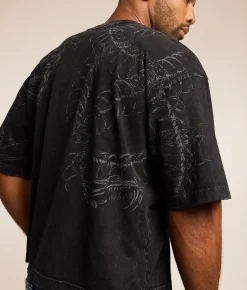 Tops|Graphic T-Shirts | Affliction Sinister Path T-Shirt Black Lava Wash