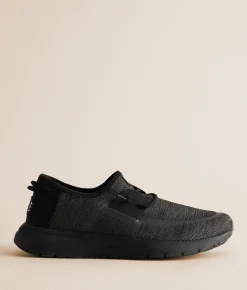 HEYDUDE™ Sirocco Jacquard Mesh Sneaker Black White Best