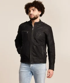 Coats & Jackets | Affliction Skeleton Distressed Leather Jacket Black