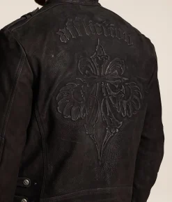 Coats & Jackets | Affliction Skeleton Distressed Leather Jacket Black