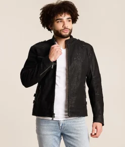 Coats & Jackets | Affliction Skeleton Distressed Leather Jacket Black