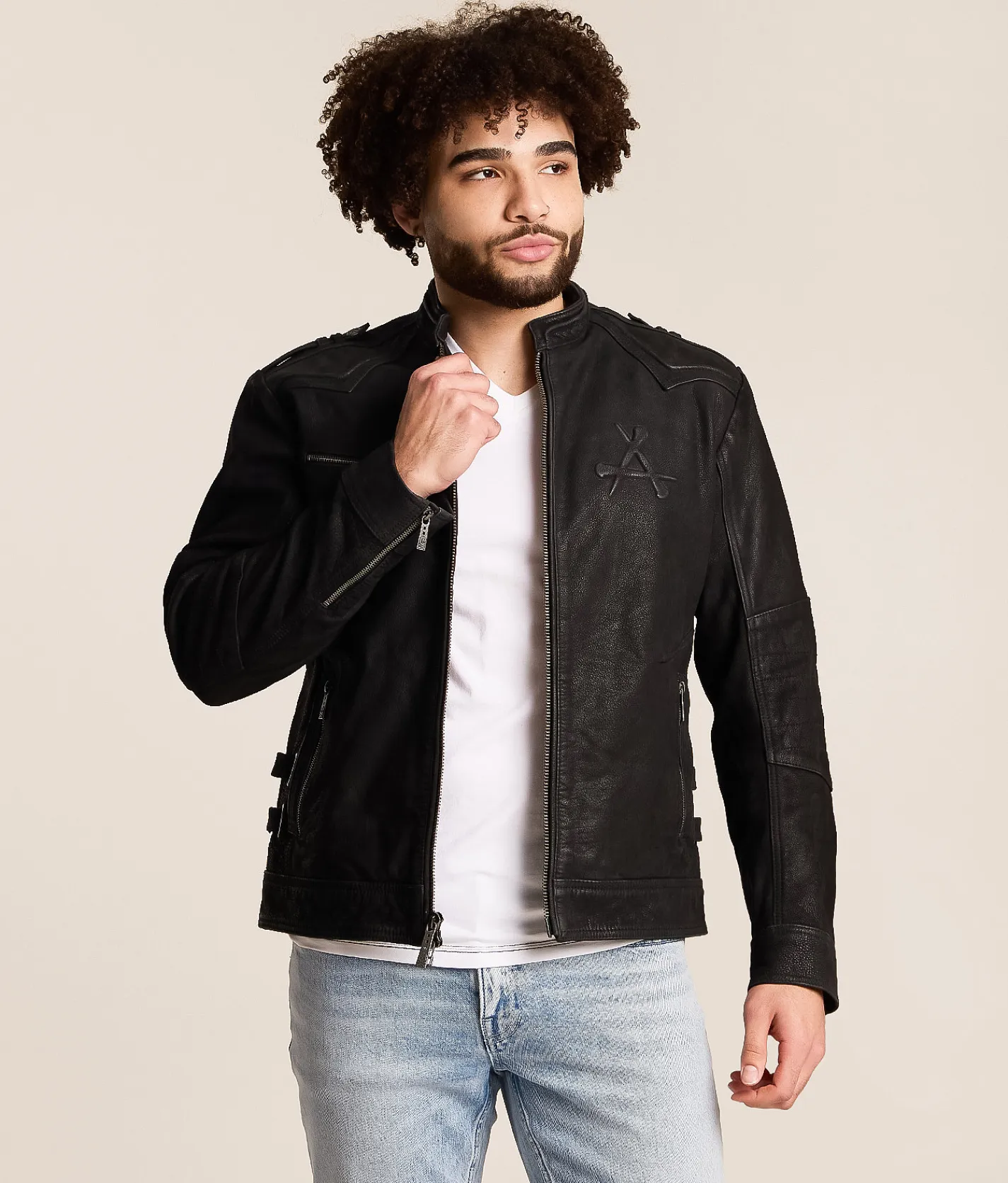Coats & Jackets | Affliction Skeleton Distressed Leather Jacket Black