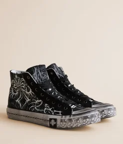 Shoes | Affliction Skeleton Hi-Top Sneaker Black