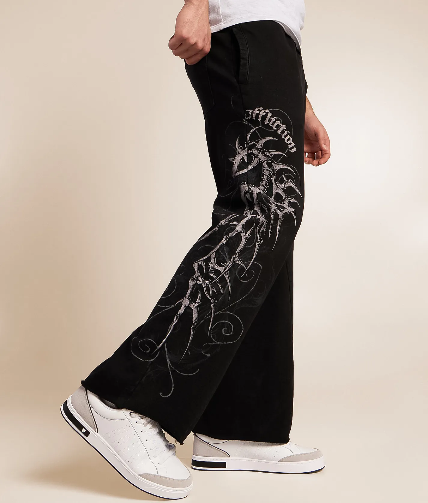 Bottoms | Affliction Skeleton Sweatpant Black
