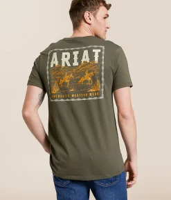 Tops|Graphic T-Shirts | Ariat Sketchy Scene T-Shirt Army Green