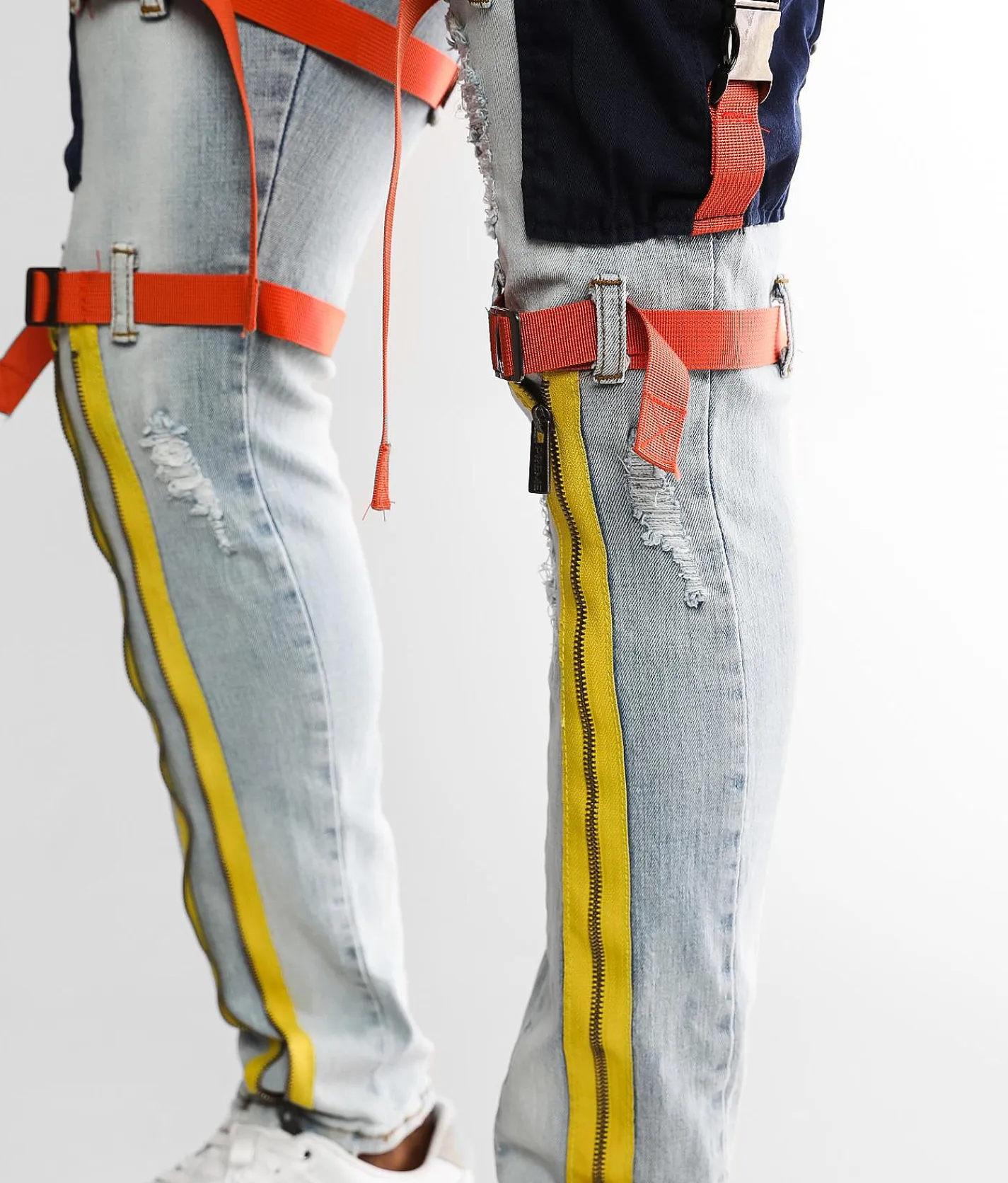 PREME Skinny Cargo Stretch Jean Indigo Navy Orange Best