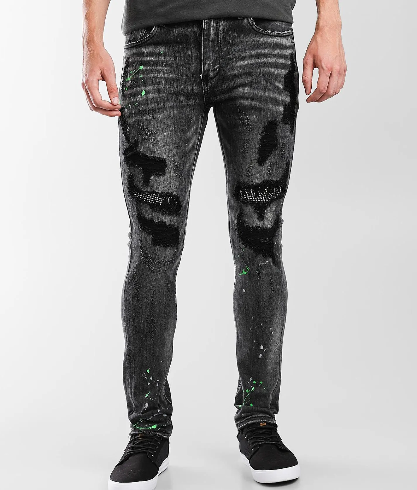Industrial Indigo Skinny Stretch Jean Black Grey Hot