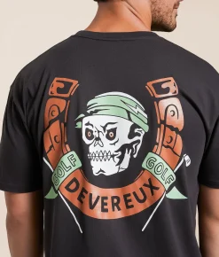 Graphic T-Shirts | Devereux Golf Skull & Horseshoes T-Shirt Coal