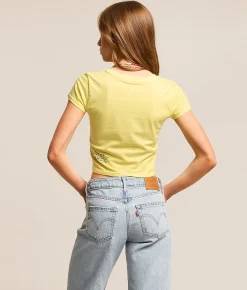 Tops | Ed Hardy Skull Cowboy Baby Cropped T-Shirt Lemon