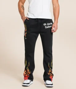 Bottoms | Ed Hardy Skull Flames Sweatpant Black