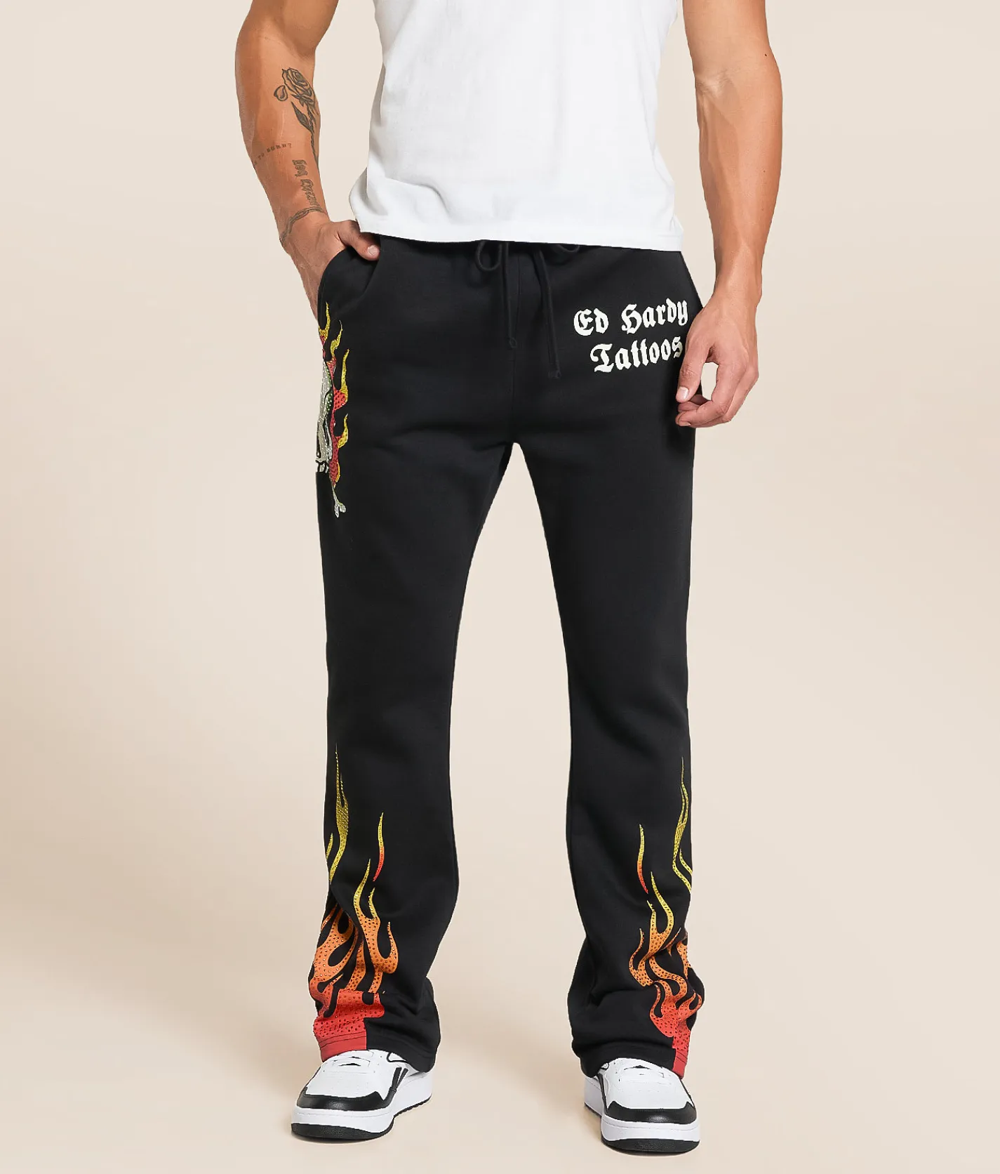 Bottoms | Ed Hardy Skull Flames Sweatpant Black