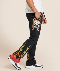 Bottoms | Ed Hardy Skull Flames Sweatpant Black