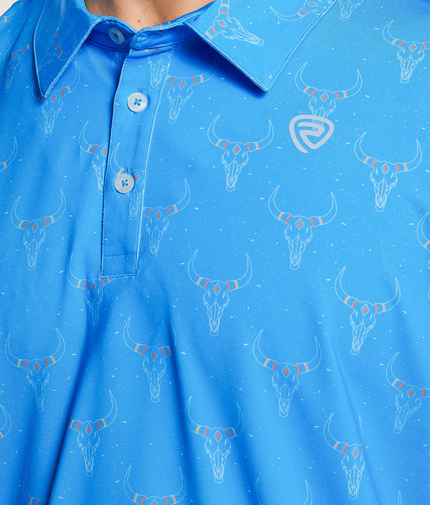 Rock & Roll Denim Skull Polo Blue Hot