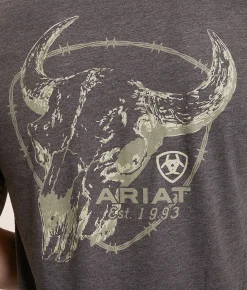 Ariat Skull Shield Patriot T-Shirt Heather Brown Online