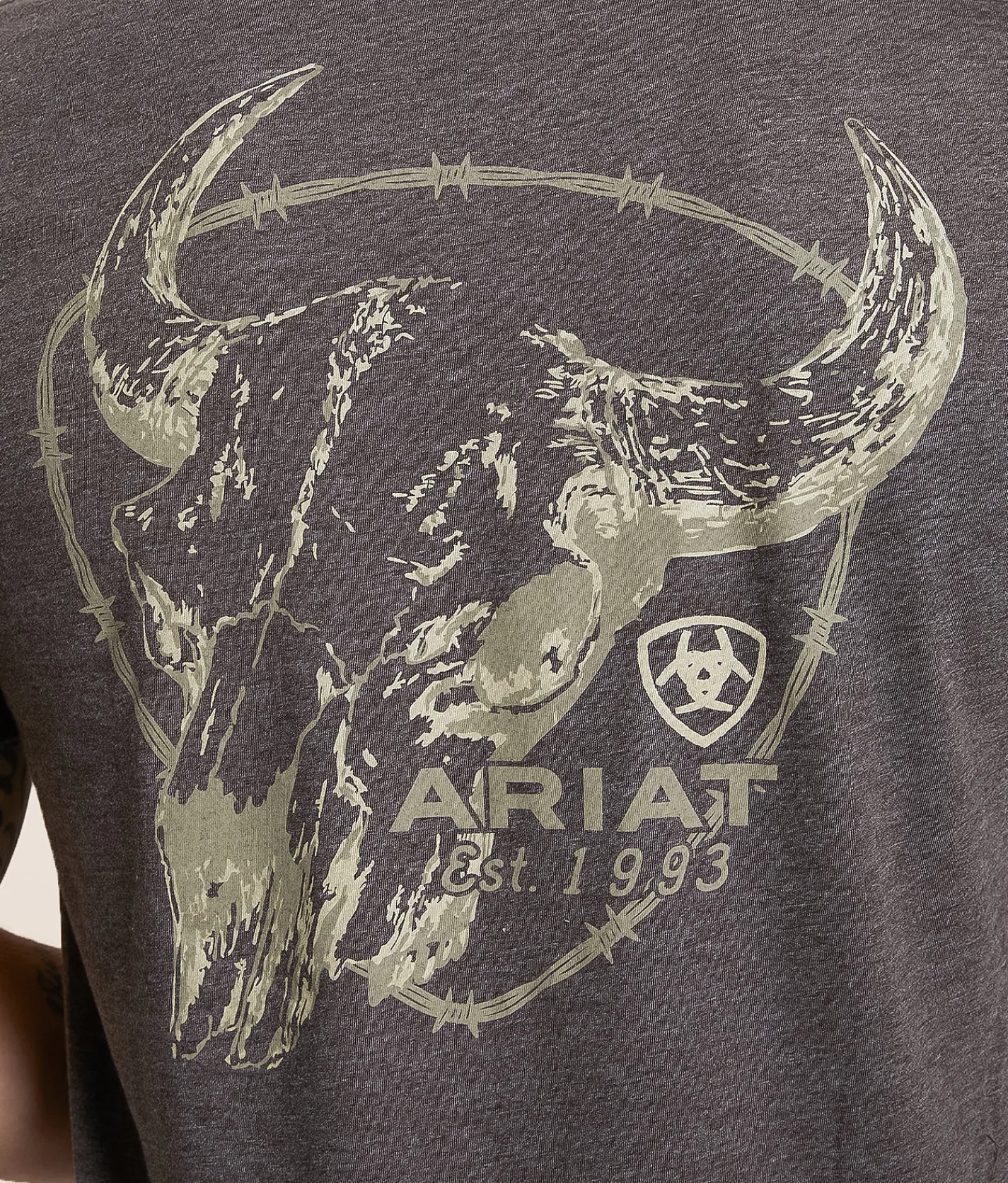 Ariat Skull Shield Patriot T-Shirt Heather Brown Online
