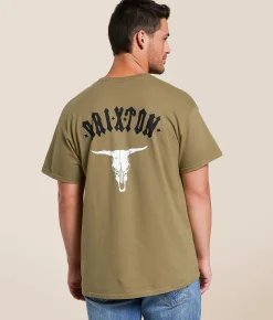 Brixton Skull T-Shirt Brown Savana Best