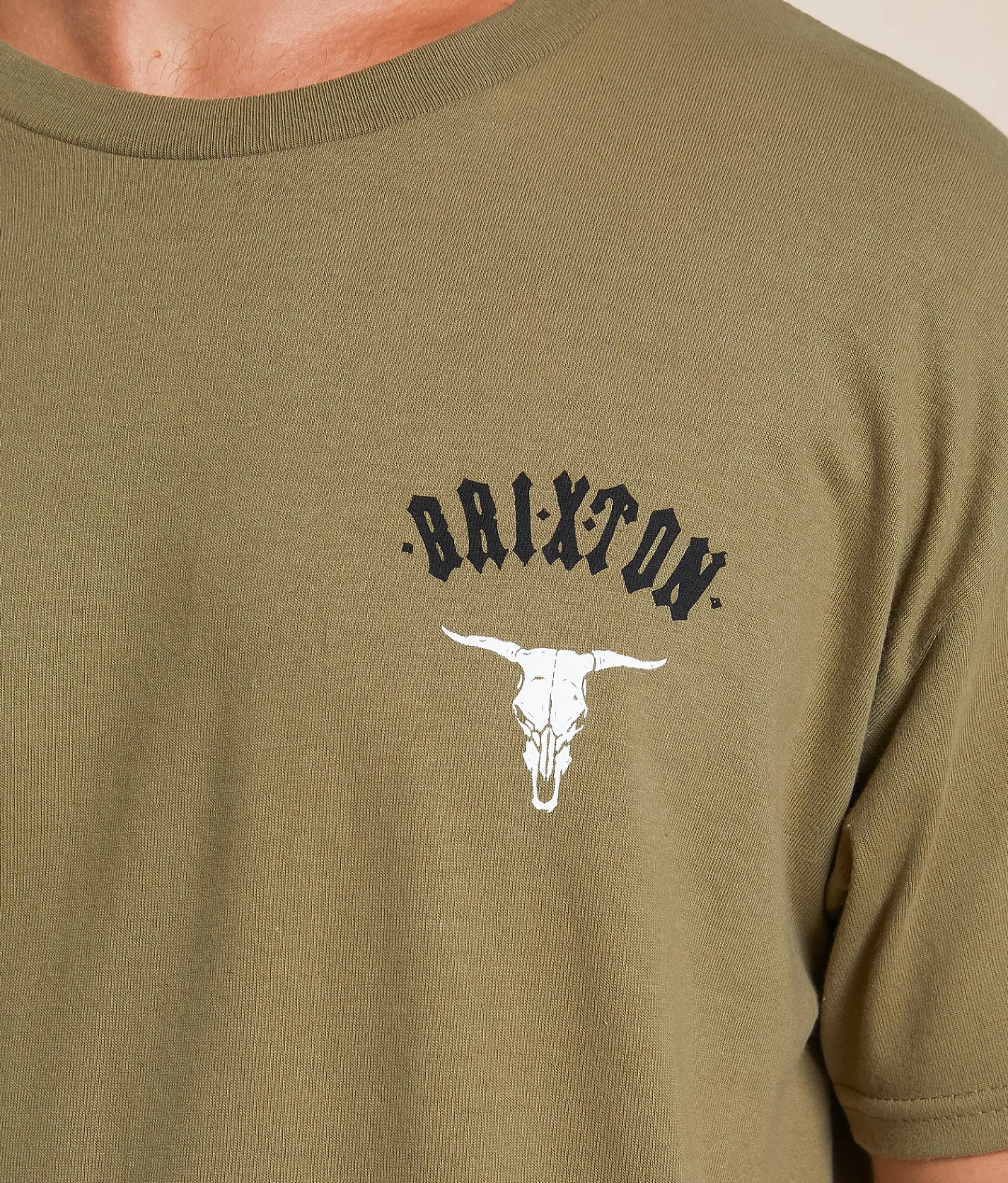Brixton Skull T-Shirt Brown Savana Best