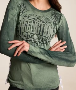 Tops | Affliction Skylar Ridge T-Shirt Lily Pad
